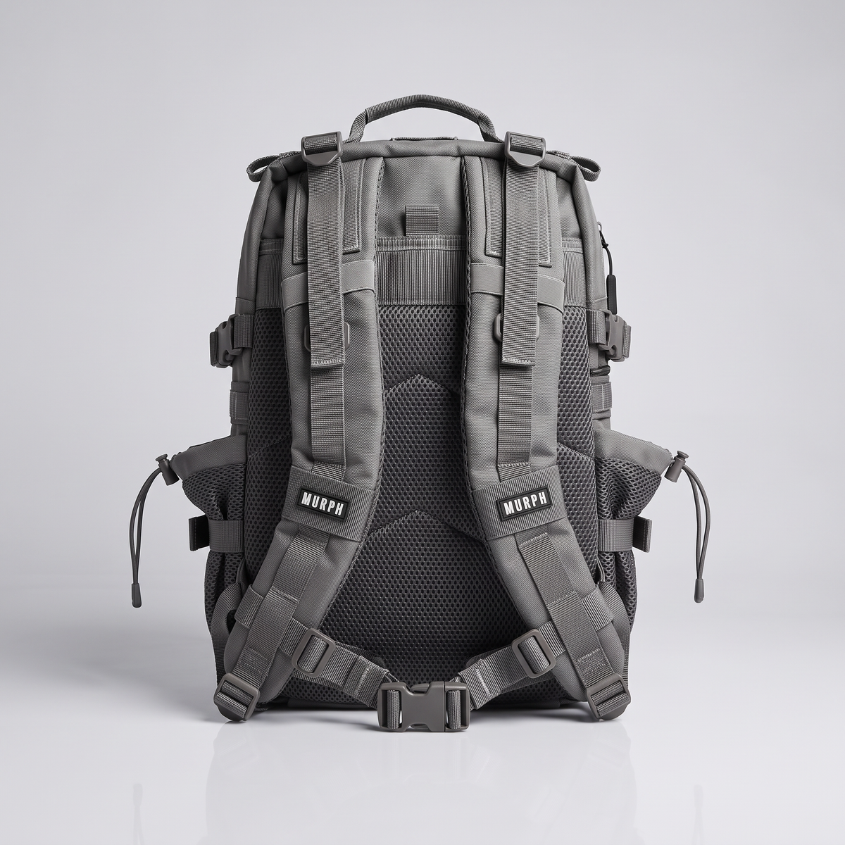 Sac à dos tactique Murph Hero 25L gris, vue de dos avec bretelles rembourrées