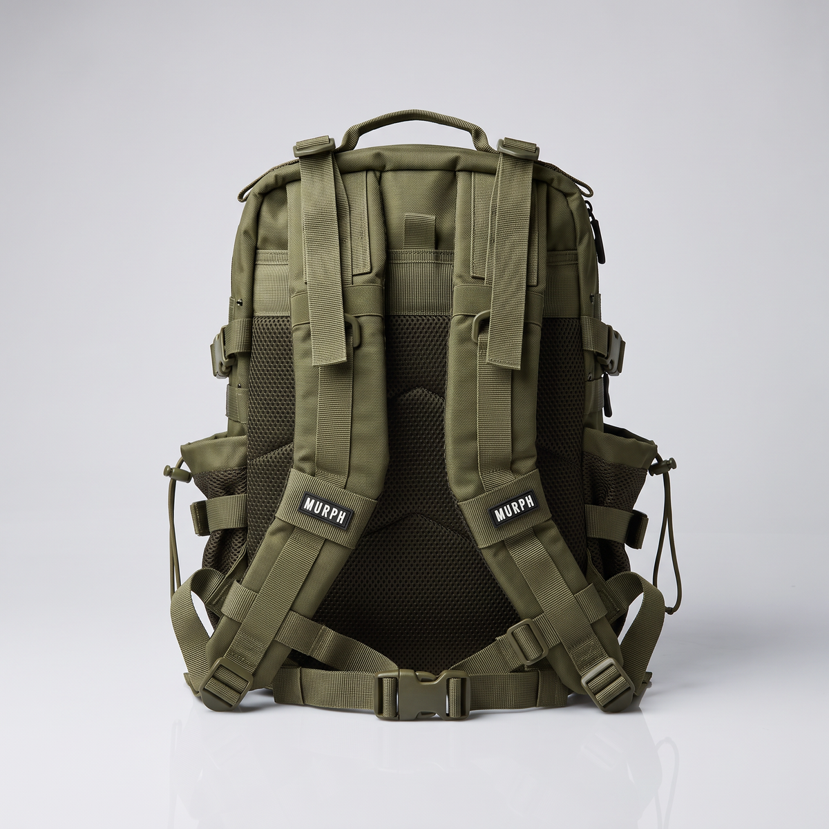Sac à dos tactique Murph Hero 25L kaki, vue de dos avec bretelles rembourrées