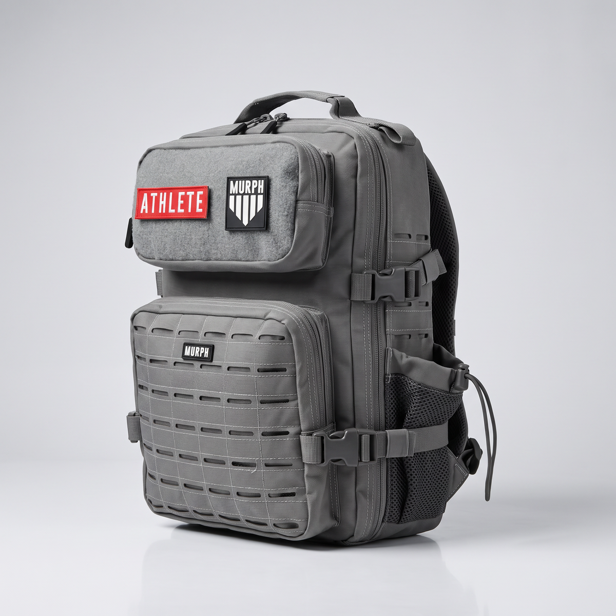 Sac à dos tactique Murph Hero 25L gris, vue de trois quarts gauche