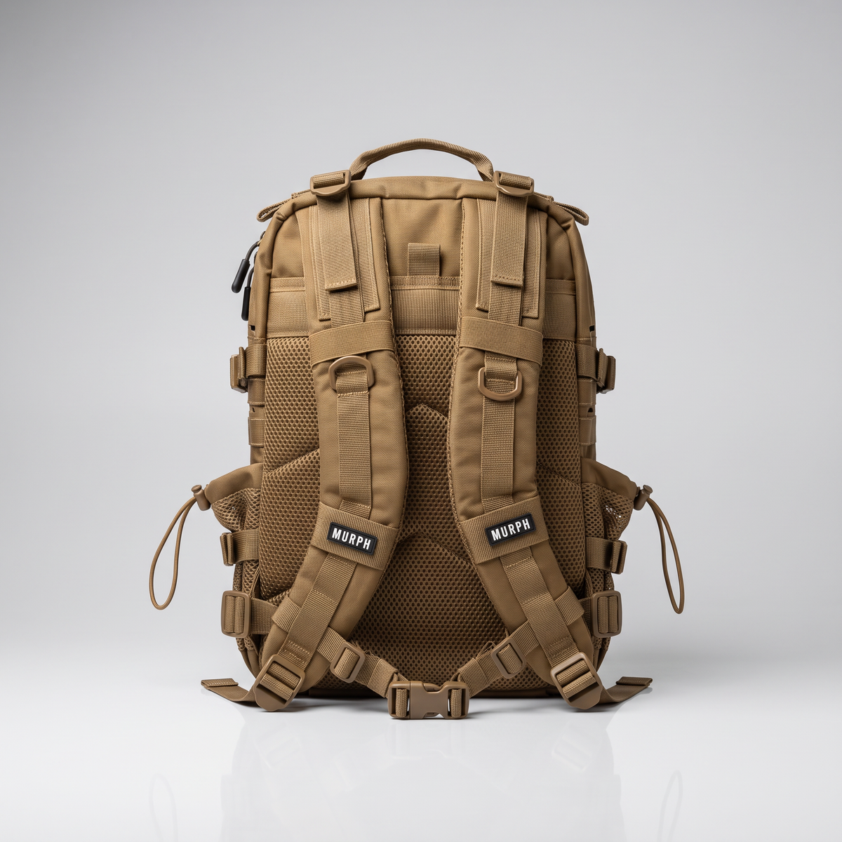 Sac à dos tactique Murph Hero 25L marron, vue de dos avec bretelles rembourrées
