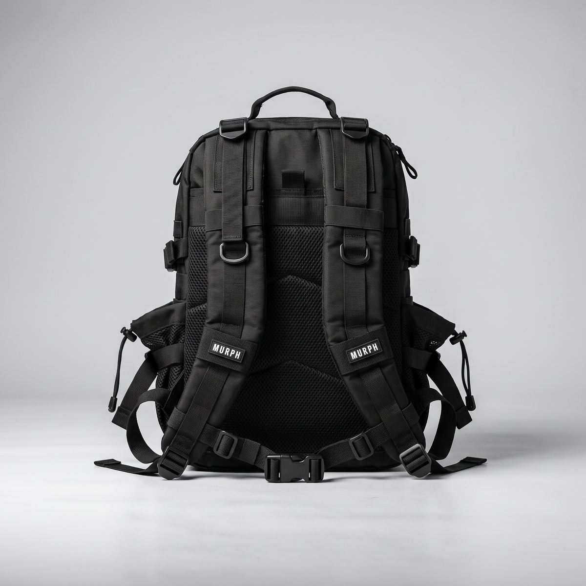 Sac à dos tactique Murph Hero 25L noir, vue de dos avec bretelles rembourrées